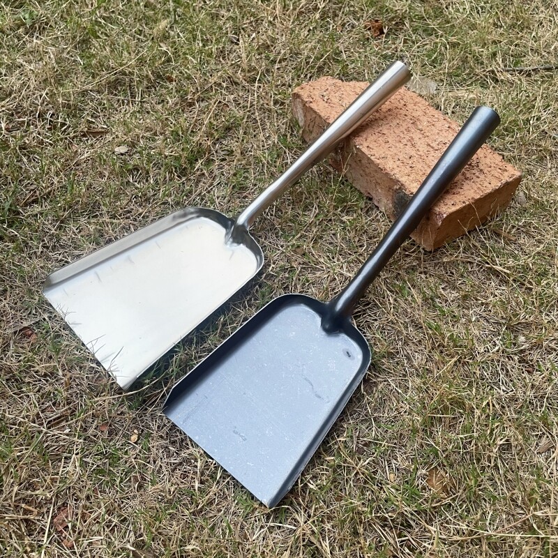 不锈钢铲子加厚黑色碳钢铁铲家用煤铲农用大锅灶铲灰土渣清洁用铲