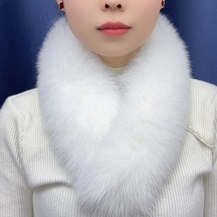 新款狐狸毛围脖真毛女冬季韩版无球单面毛围巾磁吸扣皮草围巾