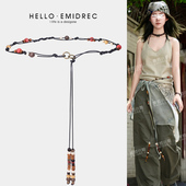 波西米亚民族风腰带配饰女细绳子编织皮带腰绳腰链复古配牛仔裤