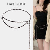 腰链配饰女高级感秋冬配裙子毛衣时尚 饰腰带 百搭小香风银色链条装