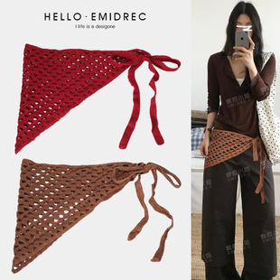 三角巾屁帘腰封叠穿女宽腰带街舞配饰装饰配牛仔裤波西米亚民族风