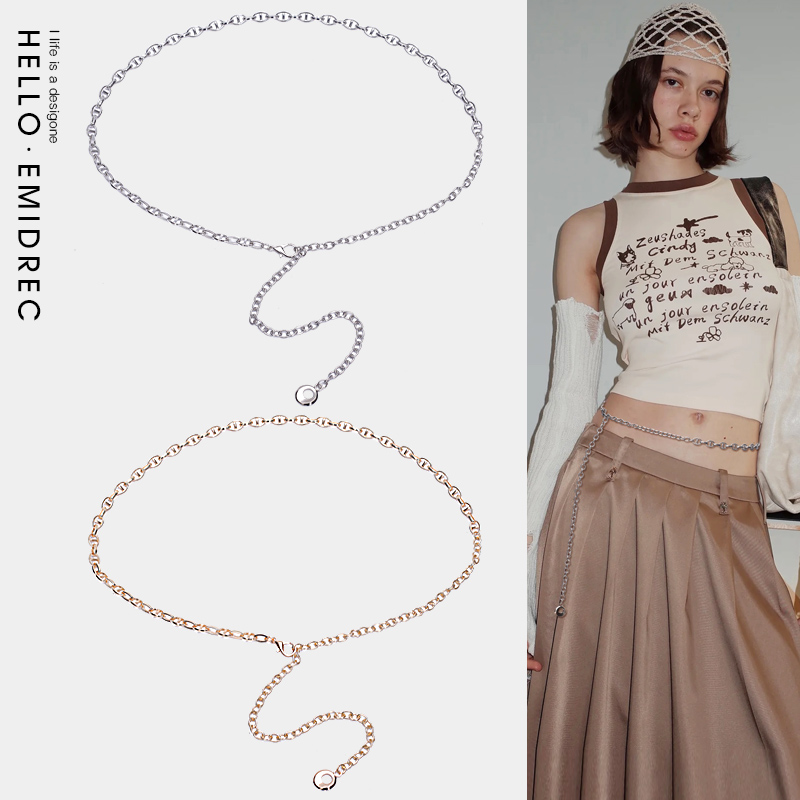 麦哲小姐女金属链条纯欲腰链腰带