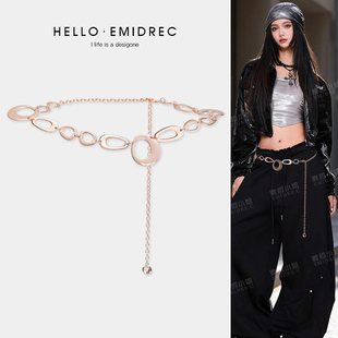 Y2K亚文化朋克裤链配饰女金属链条腰带腰链欧美合金美式复古辣妹