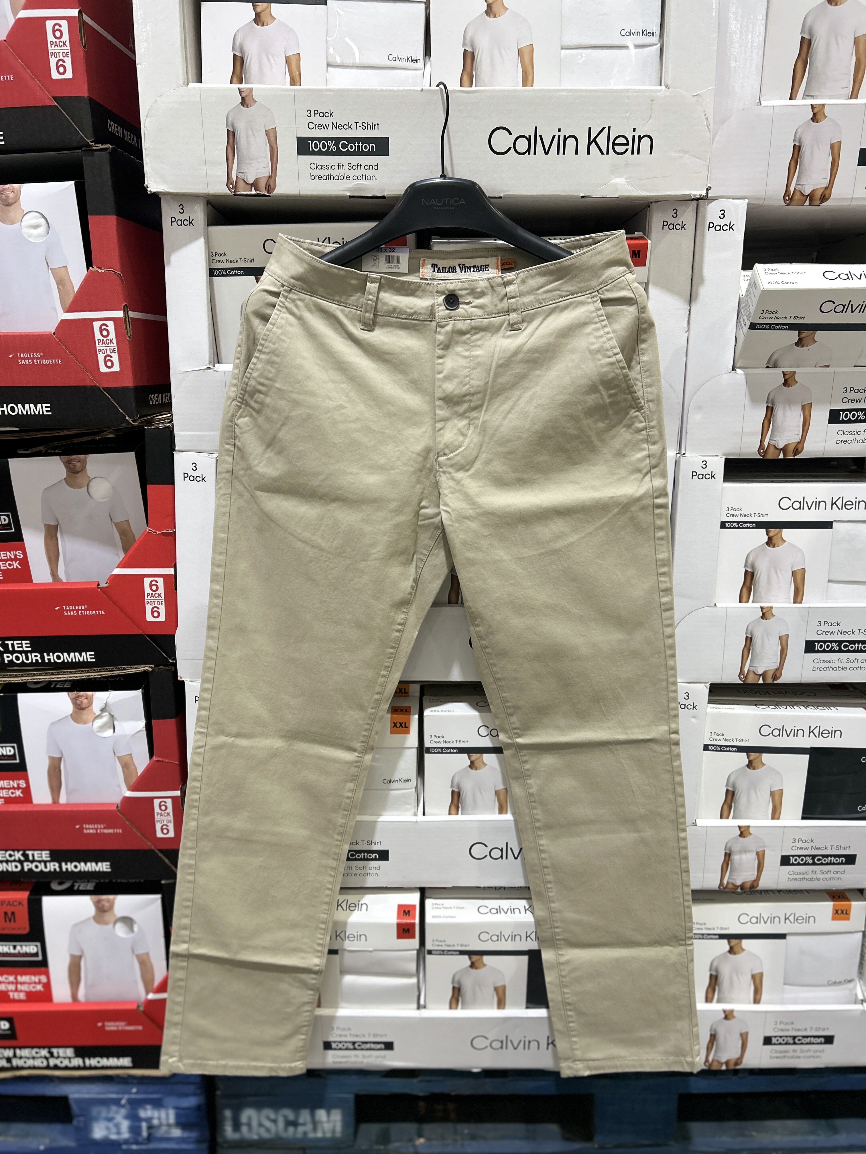 Costco开市客代Tailor vintage休闲裤男士直筒长裤卡其色百搭