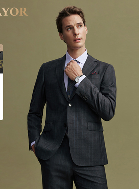 【全羊毛】雅戈尔旗下MAYOR男士秋冬Loro piana进口商务西服上衣