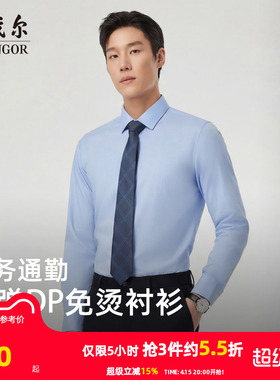 【缎纹弹力】雅戈尔夏季新款男士长袖衬衫商务休闲通勤职业棉衬衣