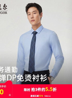 【缎纹弹力】雅戈尔夏季新款男士长袖衬衫商务休闲通勤职业棉衬衣
