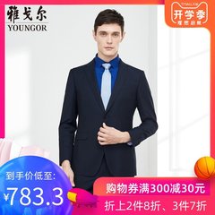 雅戈尔2019新款青年男士商务正装羊毛西服西装外套男1003