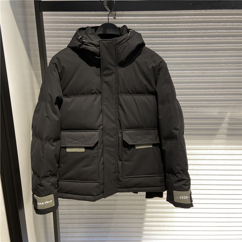 3鸟家羽绒服男潮流短款冬季日系白鸭绒连帽加厚工装外套B2ACA4353