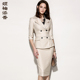 气质修身 OL职业装 新款 羊毛条纹套装 颈袖 女套裙 添香秋装