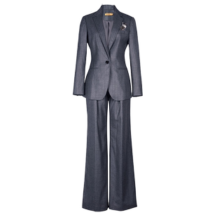 颈袖添香春季新款职业套裤女装职业衬衫气质羊毛修身商务正装