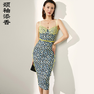 女士气质时尚 秋季 通勤修身 新款 包臀吊带连衣裙 装