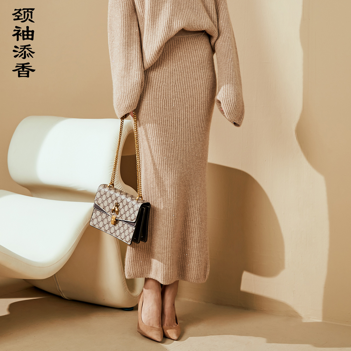 颈袖添香2021春新款中长款包臀羊毛羊绒半裙针织半身裙子女|msdalam kategori Butik wanita / wanita, skirt - dari Buy2taobao.com untuk memberikan perkhidmatan ejen Taobao profesional membeli