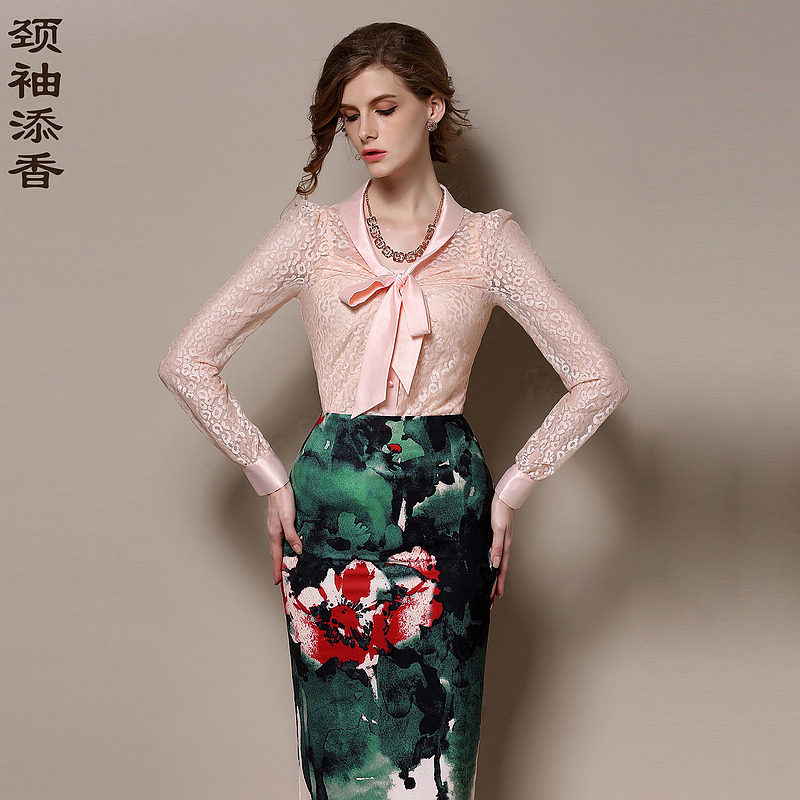 Tim neck cuff 2021 Autumn new pattern Occupation Dress printing Package hip fashion temperament OL Slim skirtin the Women's clothing/Boutique , Skirts  category - from Buy2taobao.com to provide professional Taobao agent buy service