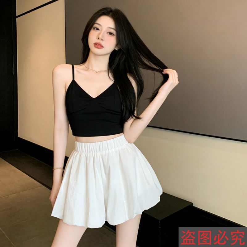 小个子白色南瓜花苞显瘦短裙