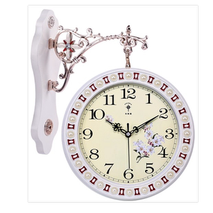 北极星欧式双面钟客厅大号两面挂钟静音创意时钟现代石英钟表挂表