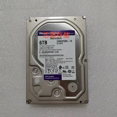 WD紫盘6TB监控硬盘WD62PURX-78