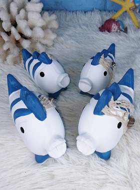 地中海风儿童房亲吻鱼装饰摆件