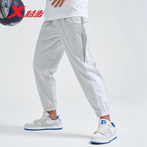 特步男针织长裤子2024夏季新款跑步休闲束脚运动卫裤976229690601