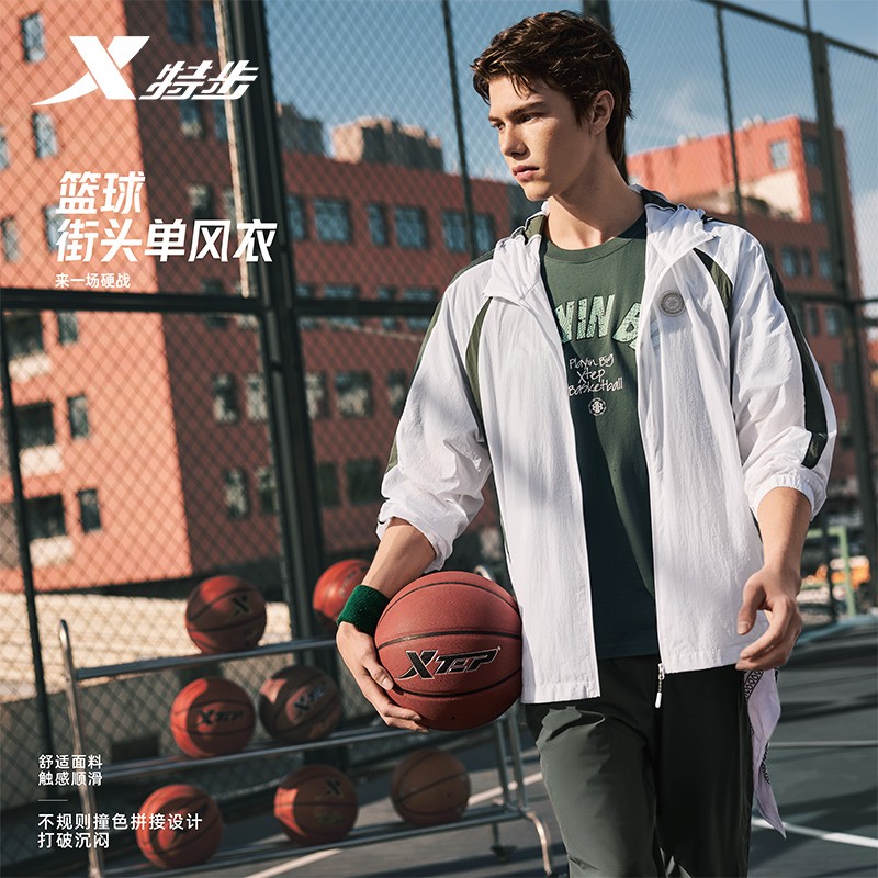 特步单风衣男2025夏季新款