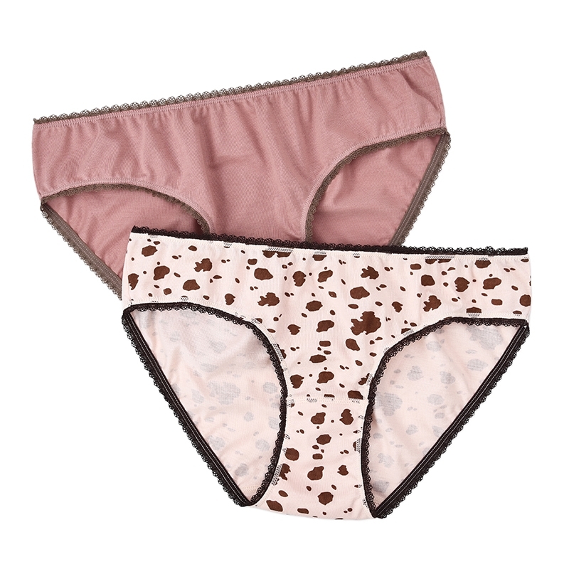 棉元素100%棉中低腰印花女三角裤