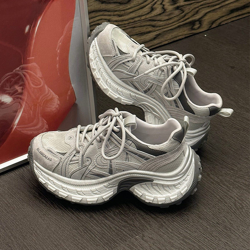 香港潮牌小个子厚底增高老爹鞋女真皮网面透气2026春夏新款休闲运,流行男鞋,老爹鞋,淘宝优惠券,粉丝福利购,淘宝优惠卷