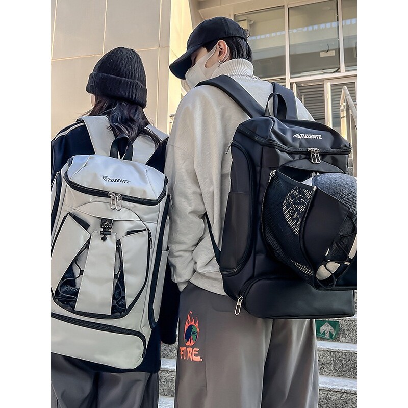 韩国明星同款新款潮流运动双肩包男大容量户外旅行背包独立鞋仓篮