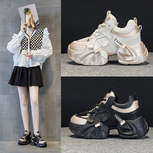 增高软底休闲运动鞋 网红炸街爆款 女2025新款 香港潮牌厚底老爹鞋