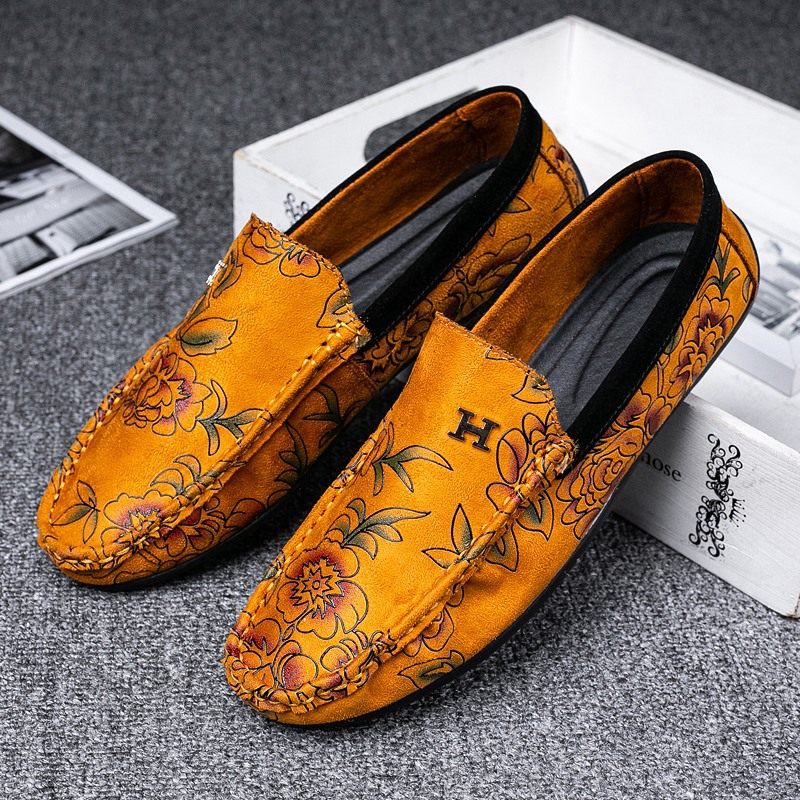 香港潮牌高端潮牌印花玫瑰豆豆鞋男士潮流一脚蹬懒人休闲鞋套脚乐,流行男鞋,乐福鞋（豆豆鞋）,淘宝优惠券,粉丝福利购,淘宝优惠卷