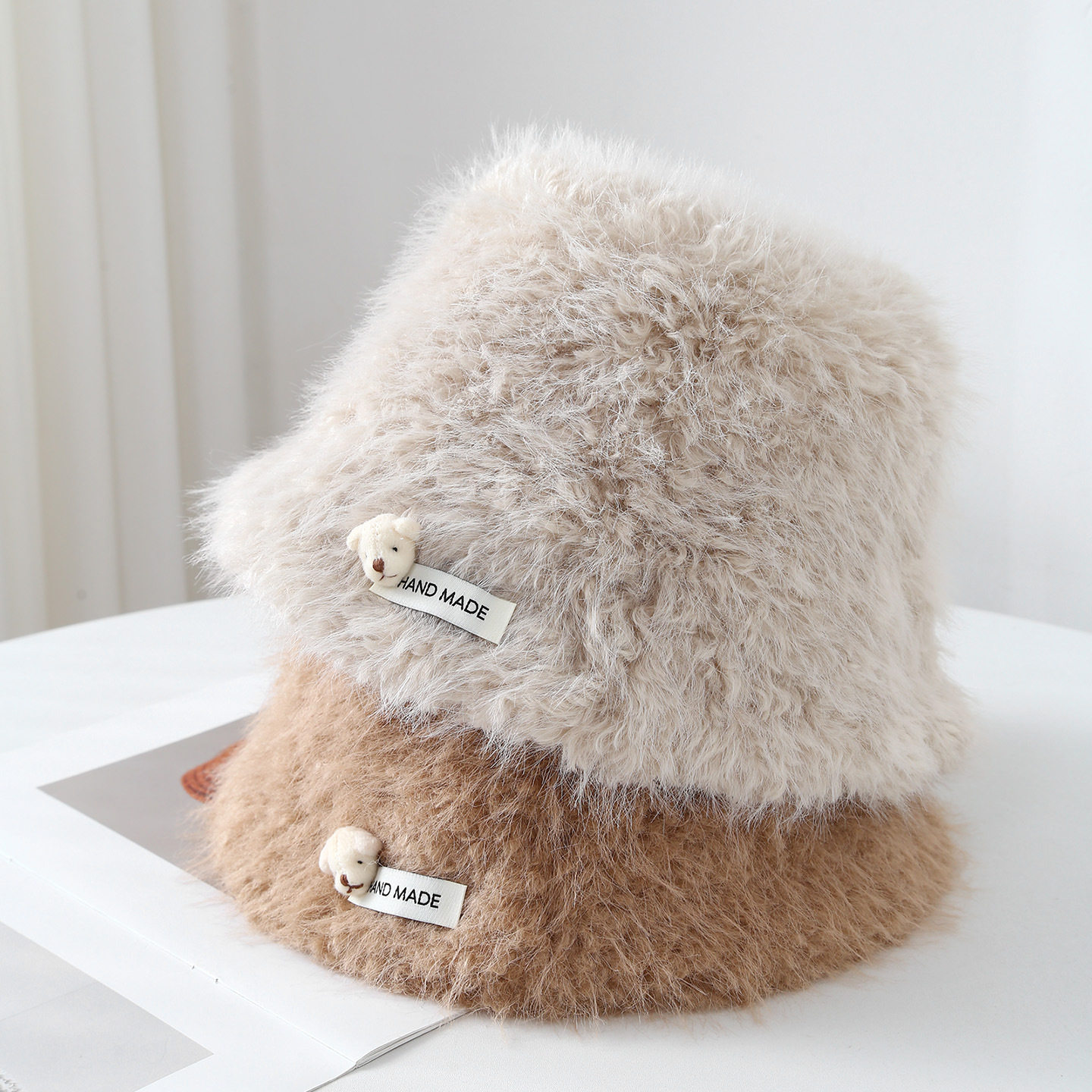 香港潮牌 25年秋冬新款实拍韩版可爱渔夫帽素颜遮脸盆帽保暖水桶,服饰配件/皮带/帽子/围巾,帽子,淘宝优惠券,粉丝福利购,淘宝优惠卷