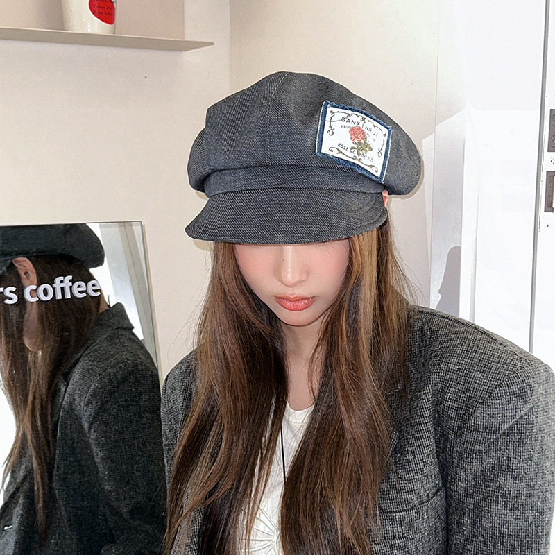 香港潮牌 25年早秋新款字母贴布宽檐遮阳高品质贝雷帽女显脸小云,服饰配件/皮带/帽子/围巾,帽子,淘宝优惠券,粉丝福利购,淘宝优惠卷