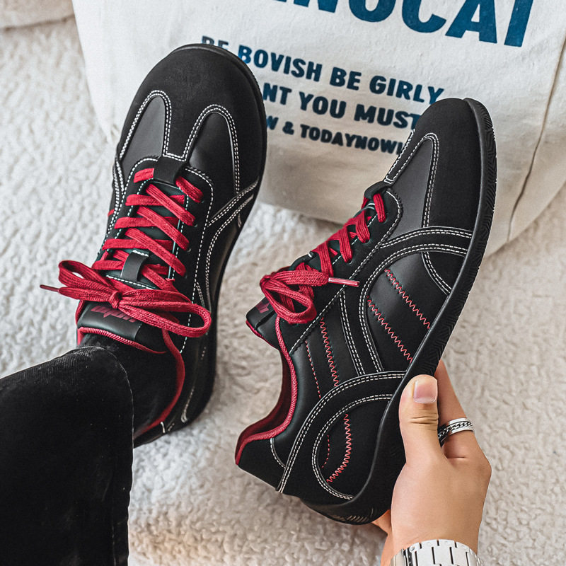 香港潮牌低帮机车鞋薄底板鞋潮流时尚休闲小众百搭德训鞋男子运动,流行男鞋,德训鞋,淘宝优惠券,粉丝福利购,淘宝优惠卷