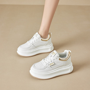 松糕运动鞋 女百搭单鞋 内增高网面休闲 厚底小白鞋 香港潮牌2025春季