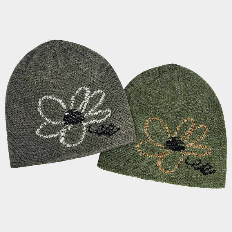 香港潮牌 25年秋冬新款花朵字母提花针织帽双面戴休闲日常毛线帽,服饰配件/皮带/帽子/围巾,帽子,淘宝优惠券,粉丝福利购,淘宝优惠卷