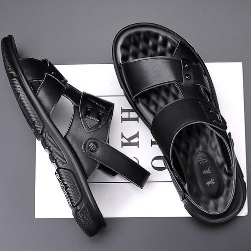 康奈官方正品凉鞋男2025新款头层牛皮男士休闲沙滩鞋真皮透气拖鞋