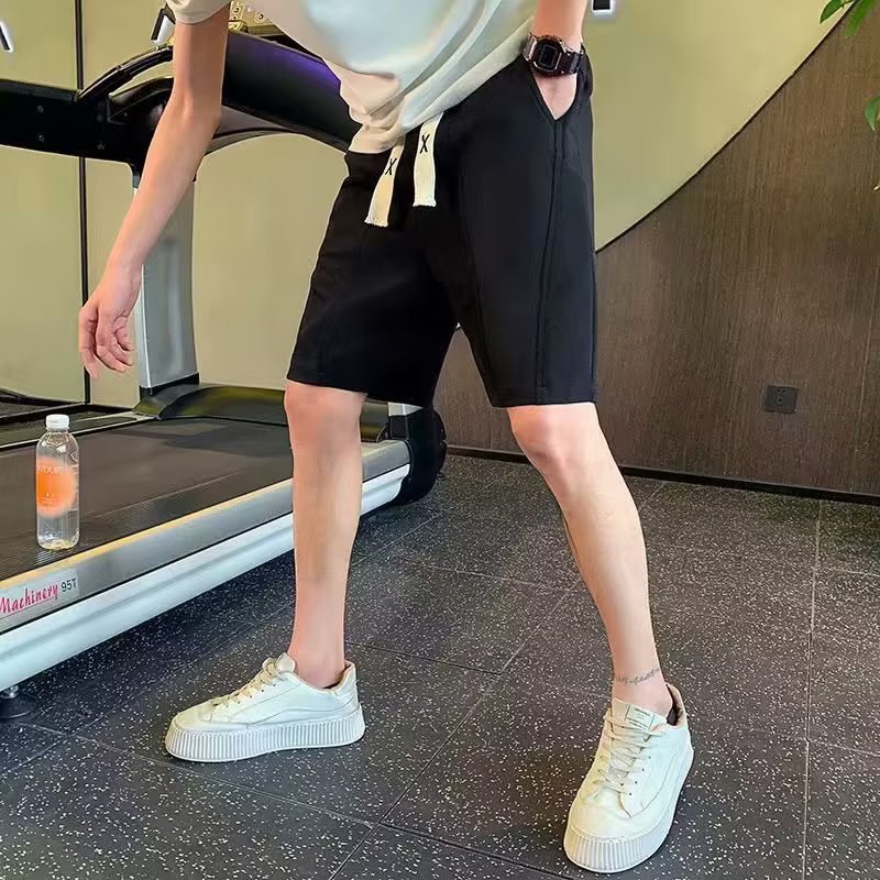 韩国明星同款青春流行时尚潮牌男宽松型夏季潮休闲裤五分裤运动裤