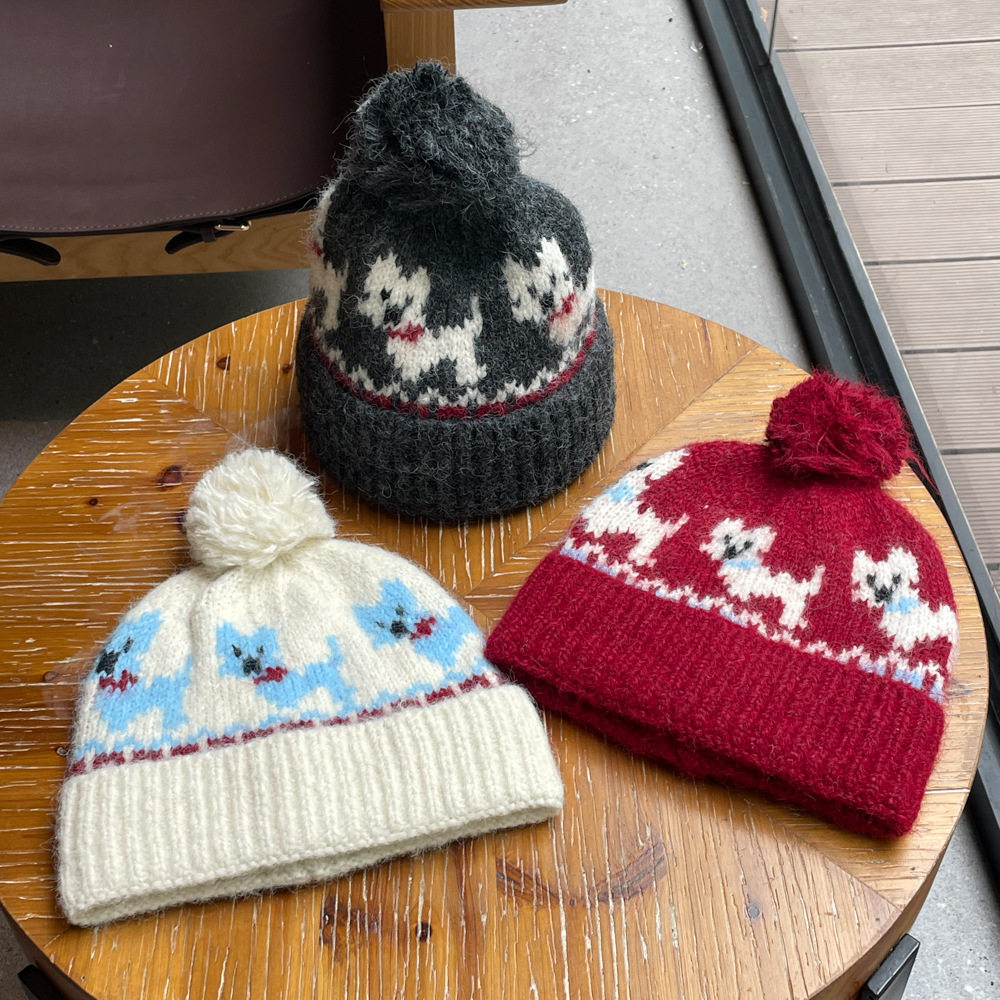 香港潮牌 25年秋冬新款小狗钩花毛球毛线帽子男女秋冬季保暖素颜,服饰配件/皮带/帽子/围巾,帽子,淘宝优惠券,粉丝福利购,淘宝优惠卷