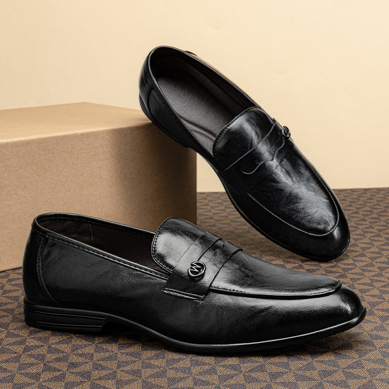 香港潮牌新款一脚蹬男士皮鞋透气商务休闲豆豆鞋英伦风黑色软底通,流行男鞋,休闲皮鞋,淘宝优惠券,粉丝福利购,淘宝优惠卷