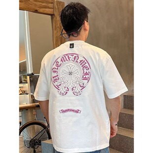 韩国明星同款潮牌春季男女马蹄梵文十字架贴布刺绣长袖袖T恤卫衣