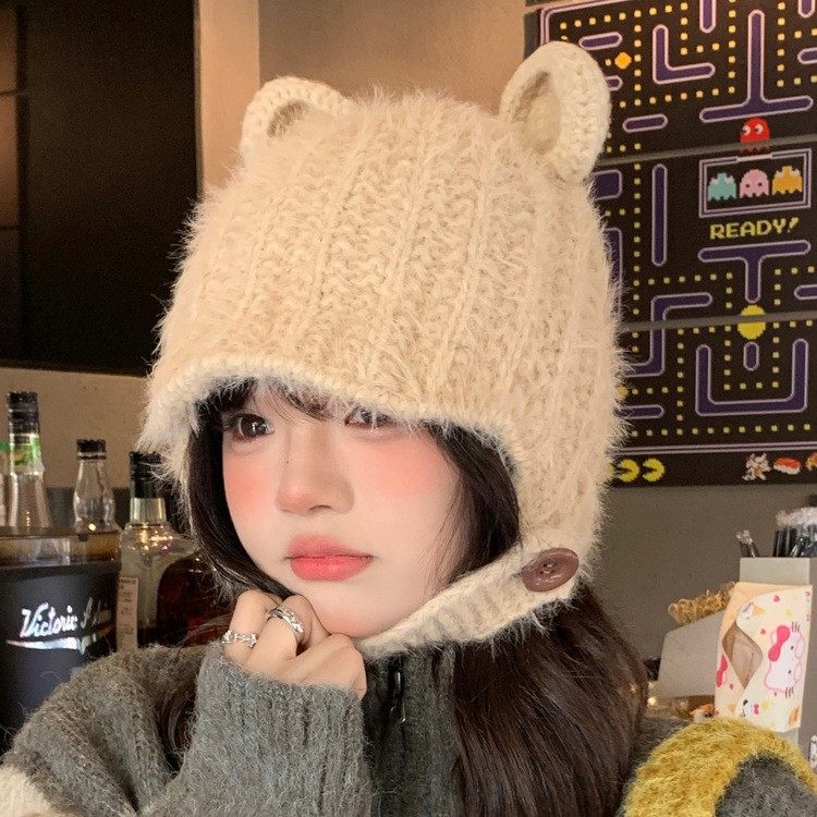 香港潮牌 25年秋冬新款毛绒小熊耳朵雷锋帽女保暖防寒秋冬季包头,服饰配件/皮带/帽子/围巾,帽子,淘宝优惠券,粉丝福利购,淘宝优惠卷