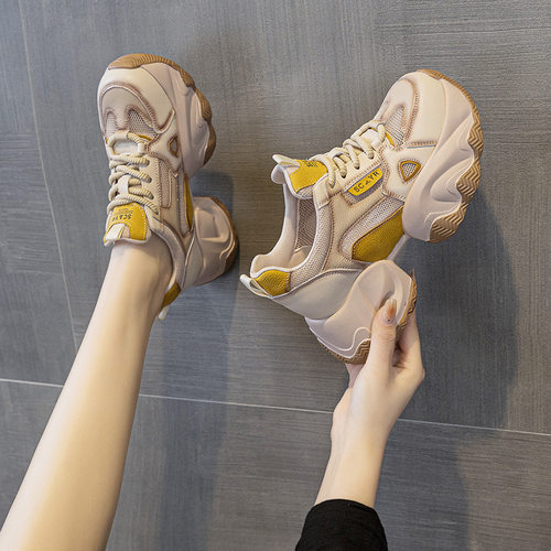 香港潮牌韩版网面老爹鞋女2025秋季新款透气学生休闲运动鞋百搭时