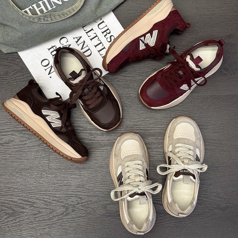 香港潮牌复古阿甘鞋女2025秋季新款真皮舒适小白鞋厚底增高休闲运,女鞋,德训鞋,淘宝优惠券,粉丝福利购,淘宝优惠卷