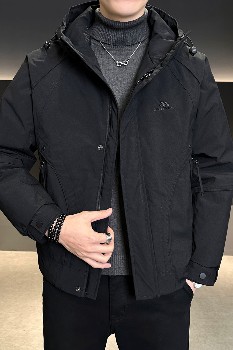 店主风2025冬季新款羽绒服男短款连帽加厚标绒外套8197--P215,男装羽绒服,电商D238