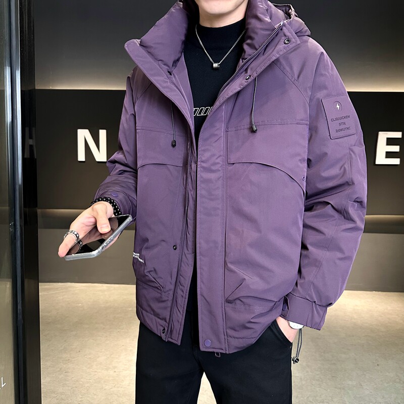 店主风2025冬季羽绒服男一手长连帽宽松标绒外套7819-TP155,男装羽绒服,电商D238