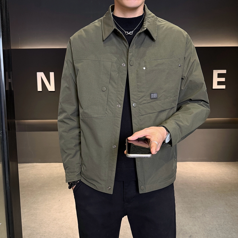 店主风2025冬季新款羽绒衬衫男轻薄标90%绒羽绒服5190-P195，男装衬衫，电商D238