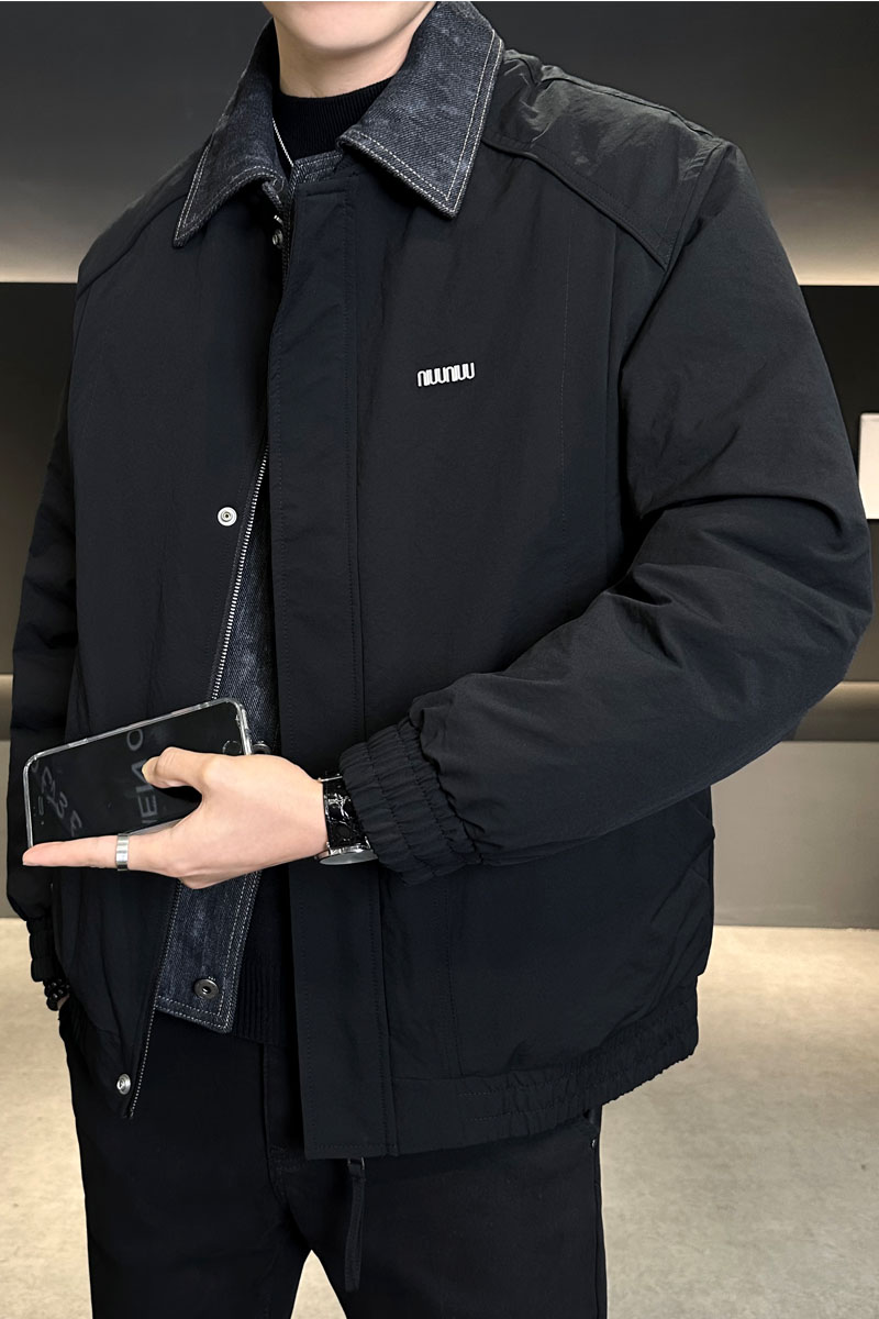 店主风2025冬季假两件羽绒服男翻领短款标绒外套T522--P210,男装羽绒服,电商D238