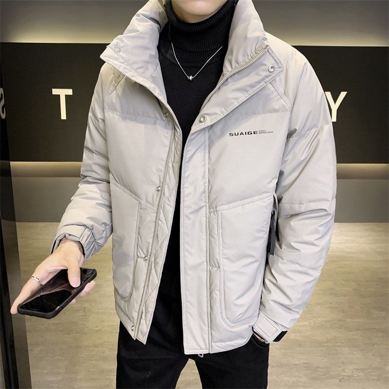店主风2024冬季主推羽绒服男短款立领标绒外套8869--P165图片