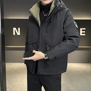店主风2024冬季新款羽绒服男短款连帽潮牌冲锋衣外套8117--P200图片