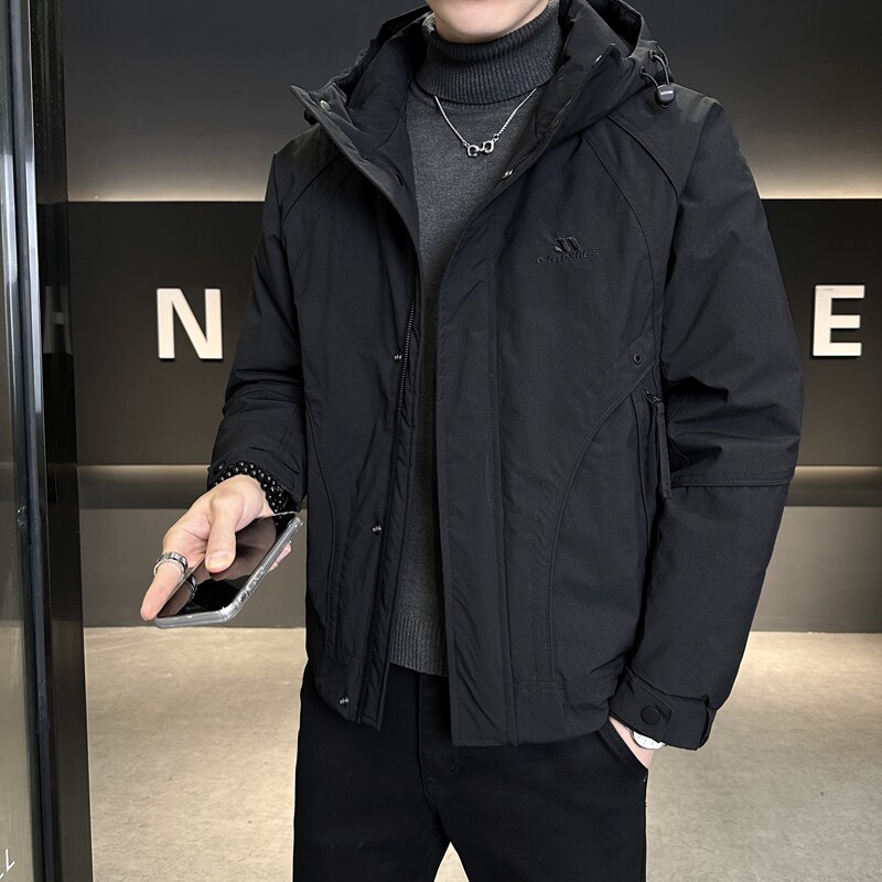 店主风2025冬季新款羽绒服男短款连帽加厚标绒外套8197--P215,男装羽绒服,电商D238