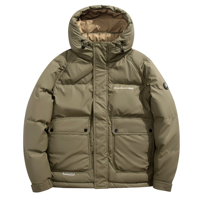 白底平铺2024冬季新款羽绒服男短款连帽加厚工装外套2489--P165,男装羽绒服,电商D238